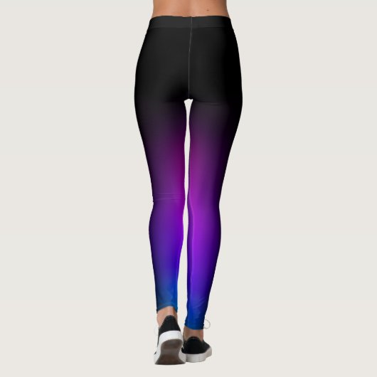 Zwart Violet gradiëntgloed Leggings (Achterkant)