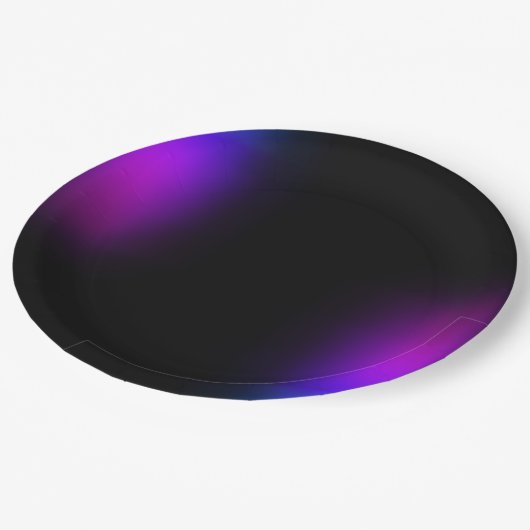 Zwart Violet gradiëntgloed Papieren Bordje (Gekanteld)