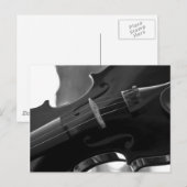 Zwart Violin Briefkaart (Voorkant / Achterkant)