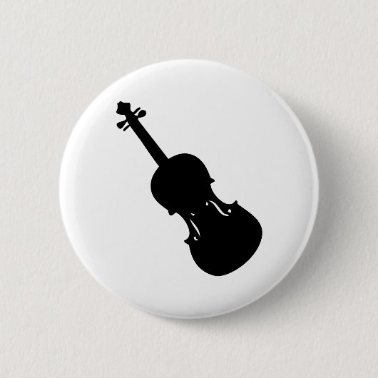 zwart vioolpictogram ronde button 5,7 cm (Voorkant)