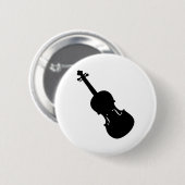 zwart vioolpictogram ronde button 5,7 cm (Voorkant /achterkant)