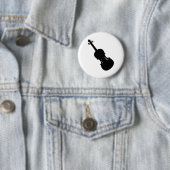 zwart vioolpictogram ronde button 5,7 cm (In situ)