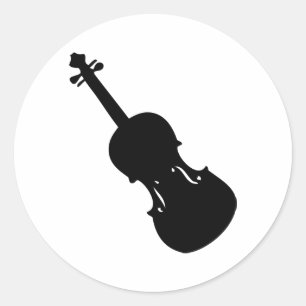 zwart vioolpictogram ronde sticker