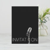 Zwart VIP Festival Douche Gepersonaliseerde uitnod Kaart (Staand voorkant)