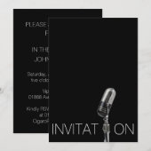 Zwart VIP Festival Douche Gepersonaliseerde uitnod Kaart (Voorkant / Achterkant)