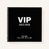 Zwart VIP Gastenboek Notitieboek (Voorkant)