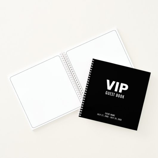 Zwart VIP Gastenboek Notitieboek (Binnen)