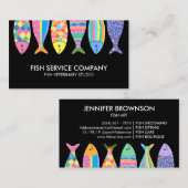 Zwart-visachtige patroongolven visitekaartje (Voorkant / Achterkant)