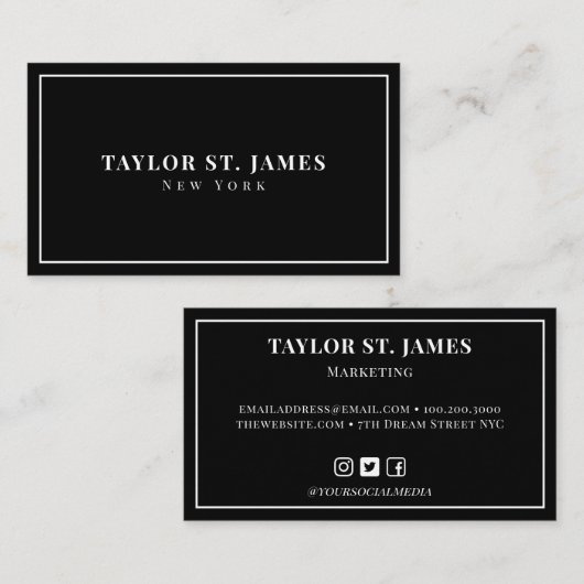 Zwart Visitekaartje (Voorkant / Achterkant)