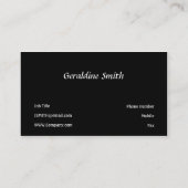 Zwart Visitekaartje (Achterkant)