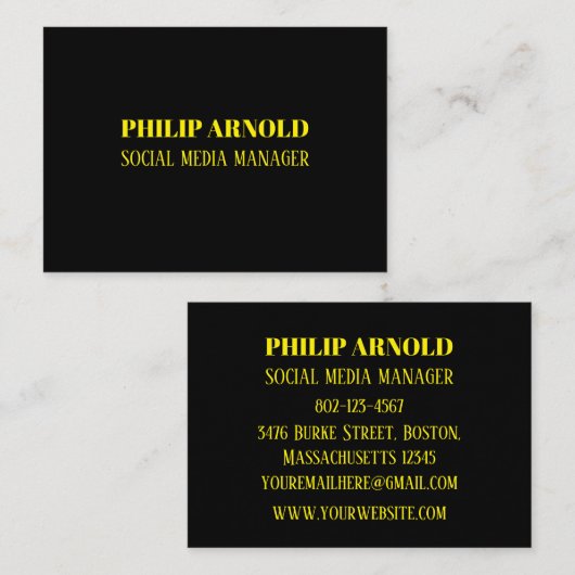 Zwart visitekaartje (Voorkant / Achterkant)