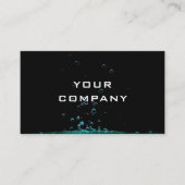 Zwart Visitekaartje Aqua Turquoise Waterdruppels (Voorkant)