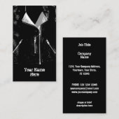 Zwart visitekaartje lederen jasje (Voorkant / Achterkant)