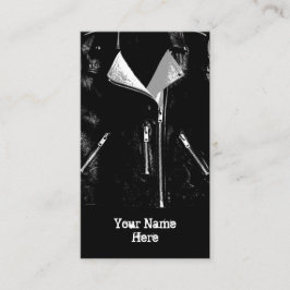 Zwart visitekaartje lederen jasje