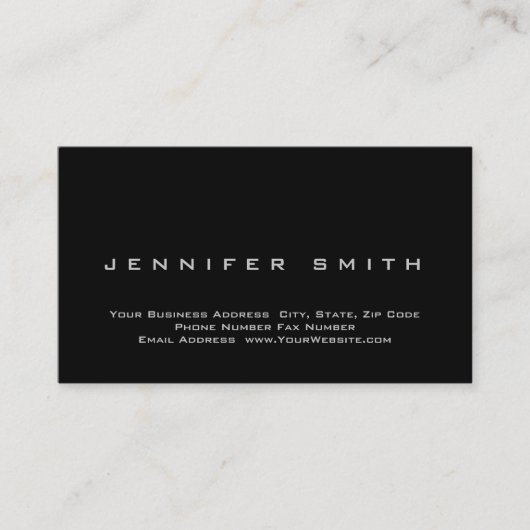 Zwart Visitekaartje met achtergrondverlichting van (Voorkant)