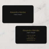 Zwart Visitekaartje met een eenvoudig en elegant d (Voorkant / Achterkant)