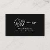 Zwart Visitekaartje met een gitaar (Voorkant)
