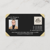 Zwart Visitekaartje met gouden rand (Voorkant)