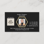 Zwart Visitekaartje met gouden zeshoek (Voorkant)