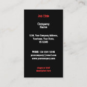 Zwart visitekaartje met lederen jasje (Achterkant)