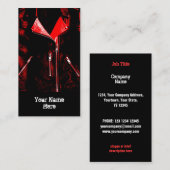 Zwart visitekaartje met lederen jasje (Voorkant / Achterkant)