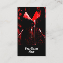 Zwart visitekaartje met lederen jasje