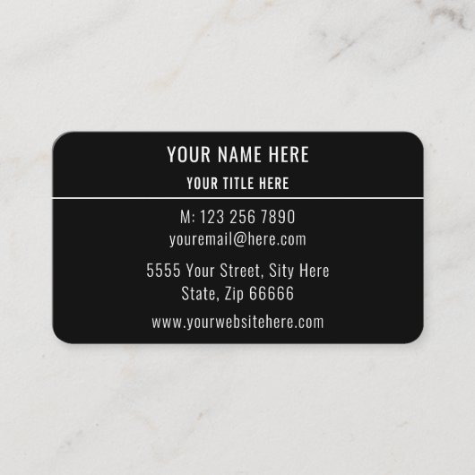 Zwart Visitekaartje met QR Code Uw Eigen Ontwerp (Voorkant)