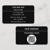 Zwart Visitekaartje met QR Code Uw Eigen Ontwerp (Voorkant / Achterkant)
