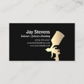 Zwart Visitekaartje met schilderverf voor goudverf (Voorkant)