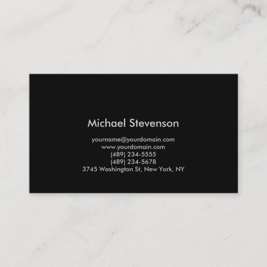 Zwart Visitekaartje met standaardconsultant voor a (Voorkant)