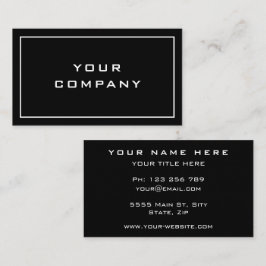Zwart Visitekaartje Uw Kleuren en Lettertype