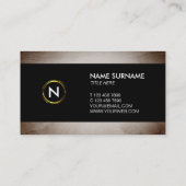 Zwart Visitekaartje van Monogram Wood Designer (Achterkant)