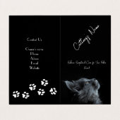 Zwart Visitekaartje voor Cattery (Buitenkant ongevouwen)