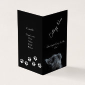 Zwart Visitekaartje voor Cattery (Buitenkant)