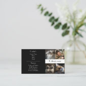 Zwart Visitekaartje voor cattery fotocollage (Staand voorkant)