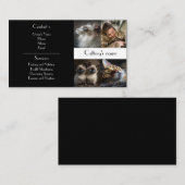 Zwart Visitekaartje voor cattery fotocollage (Voorkant / Achterkant)