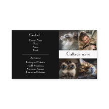 Zwart Visitekaartje voor cattery fotocollage
