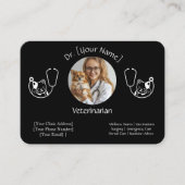  zwart Visitekaartje voor dierenartsen (Voorkant)