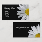 Zwart Visitekaartje Witte Daisy Flower Shop Black (Voorkant / Achterkant)