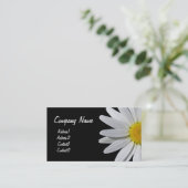 Zwart Visitekaartje Witte Daisy Flower Shop Black (Staand voorkant)