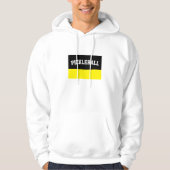 Zwart vivid geel kleurenblok Pickleball Tekst Hoodie (Voorkant)