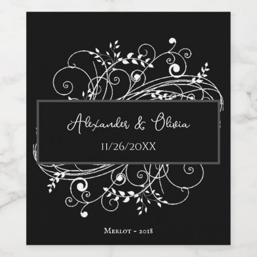 Zwart Vlaams Wijnlabel Wijn Etiket (Enkel label)