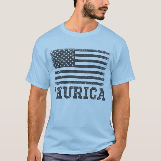  zwart vlag 'Murica T-shirt (Voorkant)