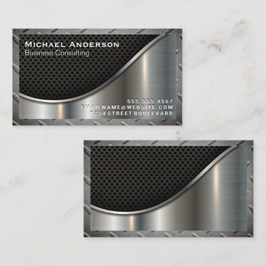Zwart vlees en metaal | Staalgrens Visitekaartje (Voorkant / Achterkant)