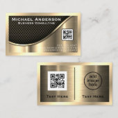 Zwart vlees en metaalgoud | QR-code Visitekaartje (Voorkant / Achterkant)