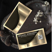 Zwart vlees en metaalgoud | QR-code Visitekaartje