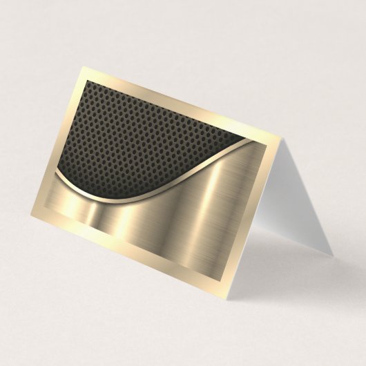 Zwart vlees en metaalgoud | QR-code Visitekaartje (Achterkant)