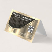 Zwart vlees en metaalgoud | QR-code Visitekaartje (Voorkant)