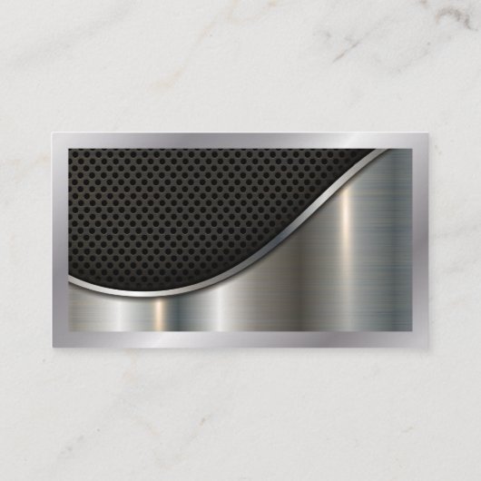 Zwart vlees en metallisch aluminium visitekaartje (Achterkant)