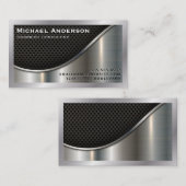 Zwart vlees en metallisch aluminium visitekaartje (Voorkant / Achterkant)